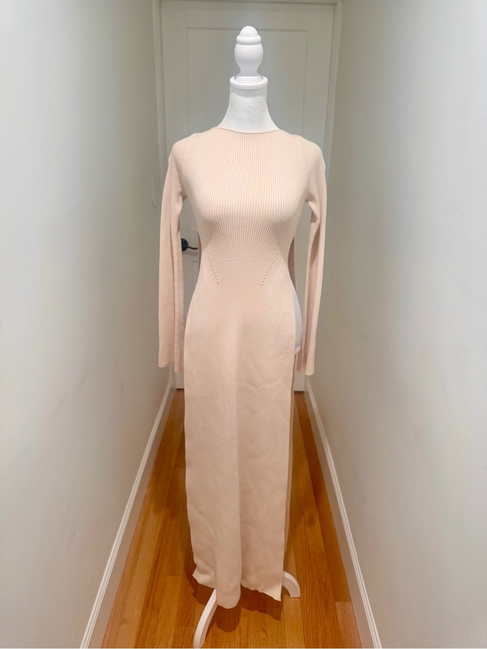 Stella McCartney Soft Blush Long Sleeve Ribbed Maxi Top/ Dress